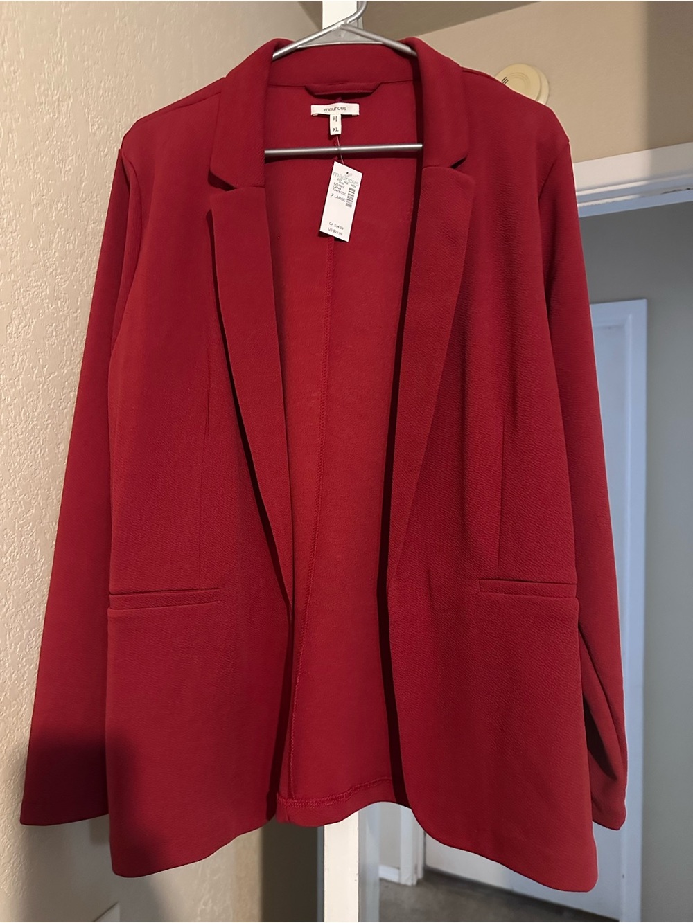 Maurices Deep Red Open-Front Blazer Jacket
